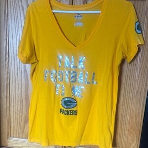 Majestic Yellow Packers V-Neck Tee